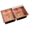 Mexen Xorin Stainless Steel Sink 2-Bowl 780 x 450 mm, Copper - 6441782000-65