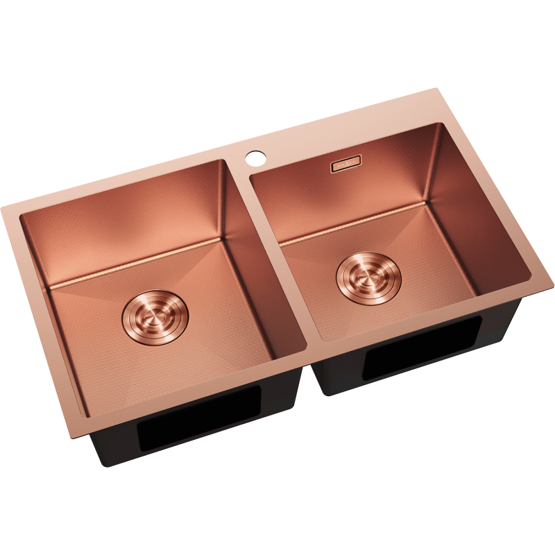 Mexen Xorin steel sink 2-chamber 780 x 450 mm, copper HC - 6441782000-65HC