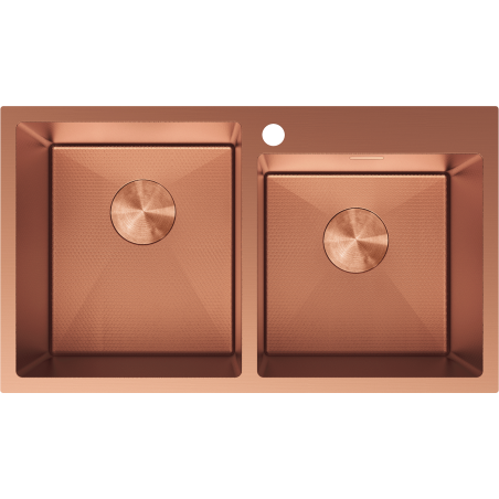 Mexen Xorin steel sink 2-chamber 780 x 450 mm, copper HC - 6441782000-65HC