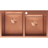 Mexen Xorin Steel Sink 2-Bowl 780 x 450 mm, Copper HC - 6441782000-65HC