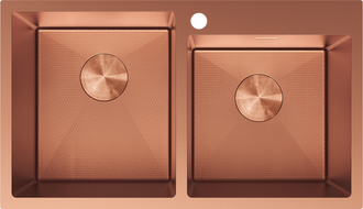 Mexen Xorin steel sink 2-chamber 780 x 450 mm, copper HC - 6441782000-65HC