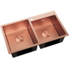 Mexen Xorin Steel Sink 2-Bowl 780 x 450 mm, Copper HC - 6441782000-65HC