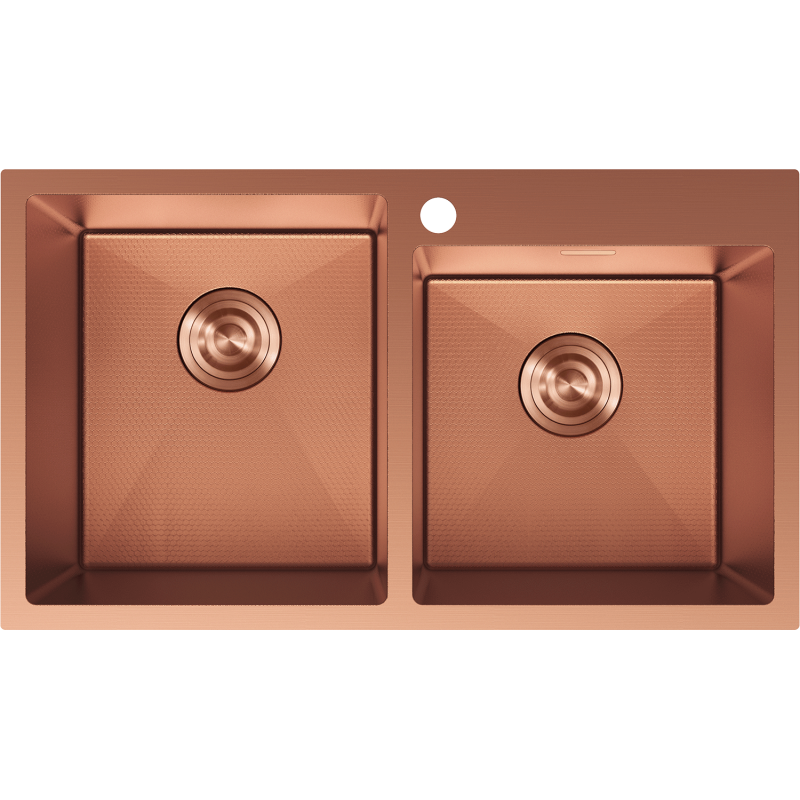 Mexen Xorin steel sink 2-chamber 780 x 450 mm, copper HC - 6441782000-65HC