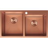 Mexen Xorin Steel Sink 2-Bowl 780 x 450 mm, Copper HC - 6441782000-65HC