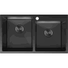 Mexen Xorin stainless steel sink, 2-bowl, 780 x 450 mm, black - 6441782000-70