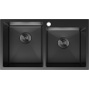 Mexen Xorin steel sink with 2 bowls 780 x 450 mm, black - 6441782000-70