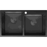 Mexen Xorin stainless steel sink, 2-bowl, 780 x 450 mm, black HC - 6441782000-70HC