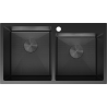Mexen Xorin Steel Sink 2-Chamber 780 x 450 mm, Black HC - 6441782000-70HC