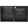Mexen Xorin stainless steel sink, 2-bowl, 780 x 450 mm, black HC - 6441782000-70HC