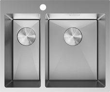 Mexen Flexo stainless steel sink 1.5-bowl 610 x 510 mm, inox - 6446611500-01