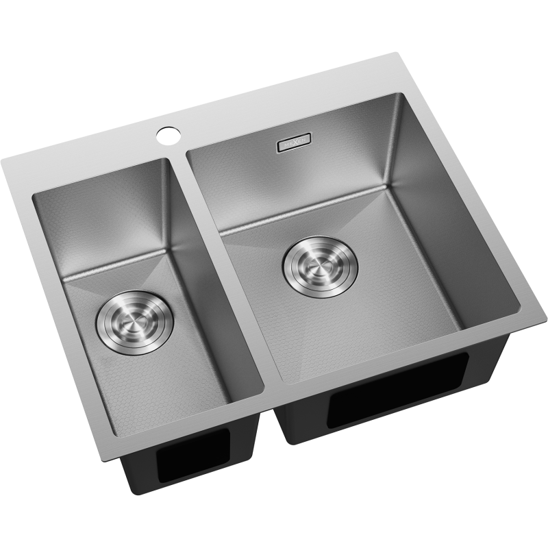 Mexen Flexo 1.5-bowl Stainless Steel Sink 610 x 510 mm, Inox HC - 6446611500-01HC