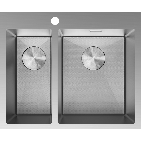 Mexen Flexo 1.5-bowl Stainless Steel Sink 610 x 510 mm, Inox HC - 6446611500-01HC