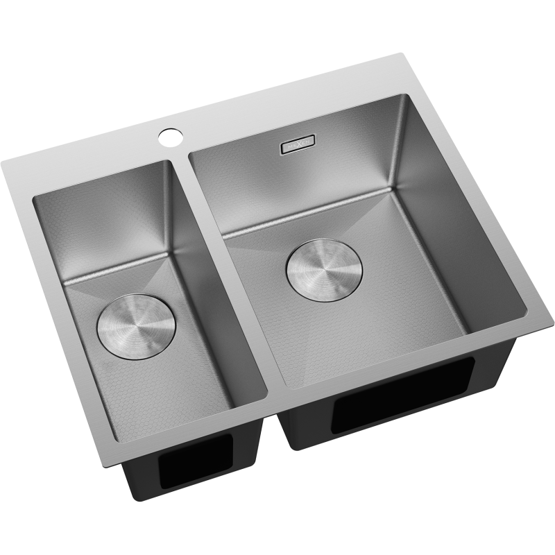Mexen Flexo 1.5-bowl Stainless Steel Sink 610 x 510 mm, Inox HC - 6446611500-01HC