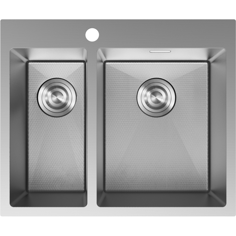 Mexen Flexo 1.5-bowl Stainless Steel Sink 610 x 510 mm, Inox HC - 6446611500-01HC