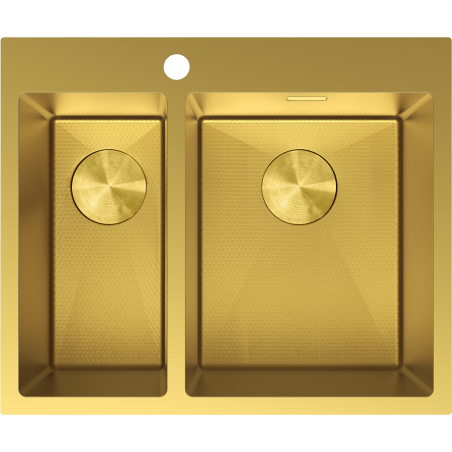 Mexen Flexo 1.5-bowl Stainless Steel Sink 610 x 510 mm, Gold HC - 6446611500-55HC