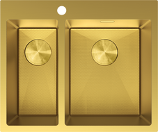 Mexen Flexo 1.5-bowl Stainless Steel Sink 610 x 510 mm, Gold HC - 6446611500-55HC