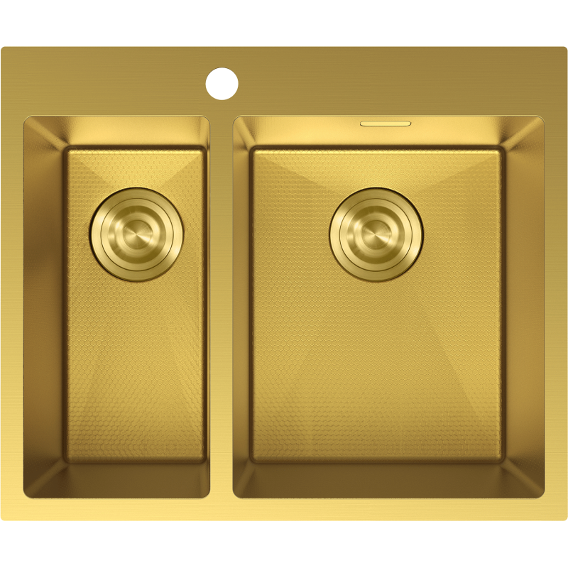 Mexen Flexo 1.5-bowl Stainless Steel Sink 610 x 510 mm, Gold HC - 6446611500-55HC