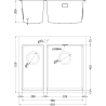 Mexen Flexo 1.5-bowl stainless steel sink 610 x 510 mm, copper - 6446611500-65