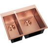 Mexen Flexo 1.5-bowl stainless steel sink 610 x 510 mm, copper - 6446611500-65