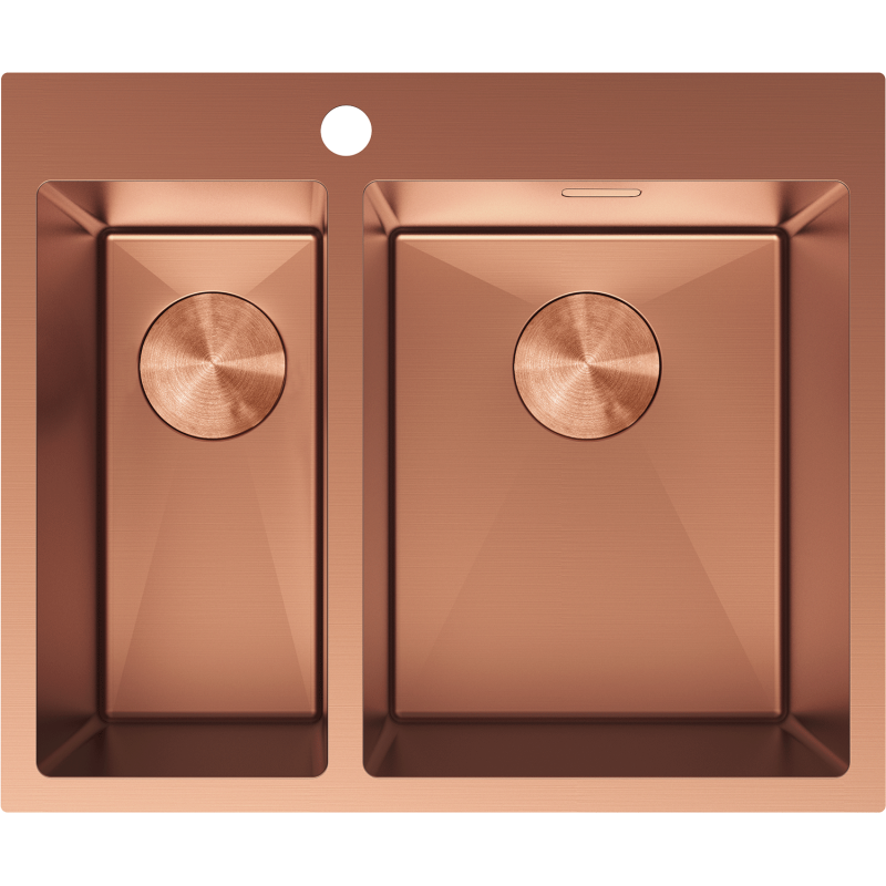 Mexen Flexo stainless steel sink 1.5-bowl 610 x 510 mm, copper - 6446611500-65
