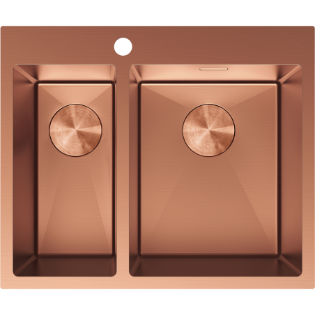 Mexen Flexo 1.5-bowl stainless steel sink 610 x 510 mm, copper - 6446611500-65