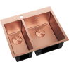 Mexen Flexo 1.5-bowl stainless steel sink 610 x 510 mm, copper - 6446611500-65
