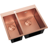Mexen Flexo steel sink 1.5-bowl 610 x 510 mm, copper HC - 6446611500-65HC