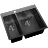 Mexen Flexo steel sink 1.5-bowl 610 x 510 mm, black - 6446611500-70