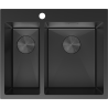 Mexen Flexo steel sink 1.5-bowl 610 x 510 mm, black - 6446611500-70