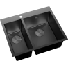 Mexen Flexo steel sink 1.5-bowl 610 x 510 mm, black - 6446611500-70