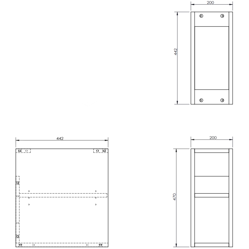 Mexen Box-A open cabinet with shelf 20 cm, matte graphite - 91AX2-0200-470-0-66