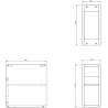 Mexen Box-A open cabinet with shelf 20 cm, black matte - 91AX2-0200-470-0-71