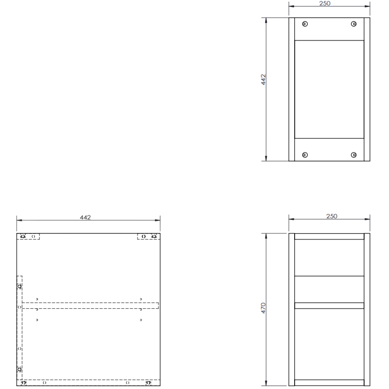 Mexen Box-A open cabinet with shelf 25 cm, white gloss - 91AX2-0250-470-0-00