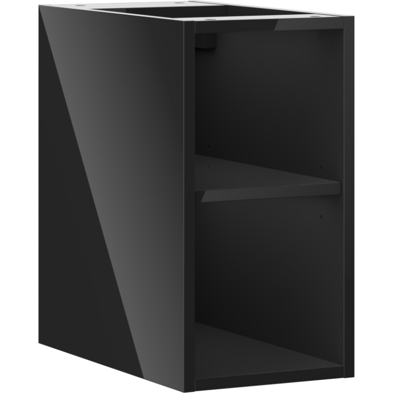 Mexen Box-A open cabinet with shelf 25 cm, black gloss - 91AX2-0250-470-0-70