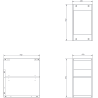 Mexen Box-A open cabinet with shelf 25 cm, matte black - 91AX2-0250-470-0-71