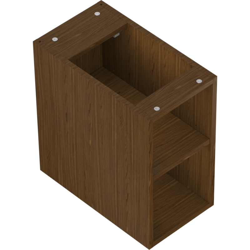 Mexen Box-A open cabinet with shelf 25 cm, walnut - 91AX2-0250-470-0-86