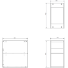 Mexen Box-A Open Cabinet with Shelf 25 cm, Walnut - 91AX2-0250-470-0-86