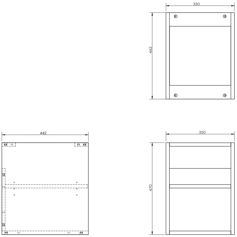 Mexen Box-A open cabinet with shelf 35 cm, matte graphite - 91AX2-0350-470-0-66