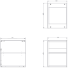 Mexen Box-A Open Cabinet with Shelf 35 cm, Matte Black - 91AX2-0350-470-0-71