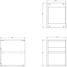Mexen Box-A open cabinet with shelf 35 cm, walnut - 91AX2-0350-470-0-86