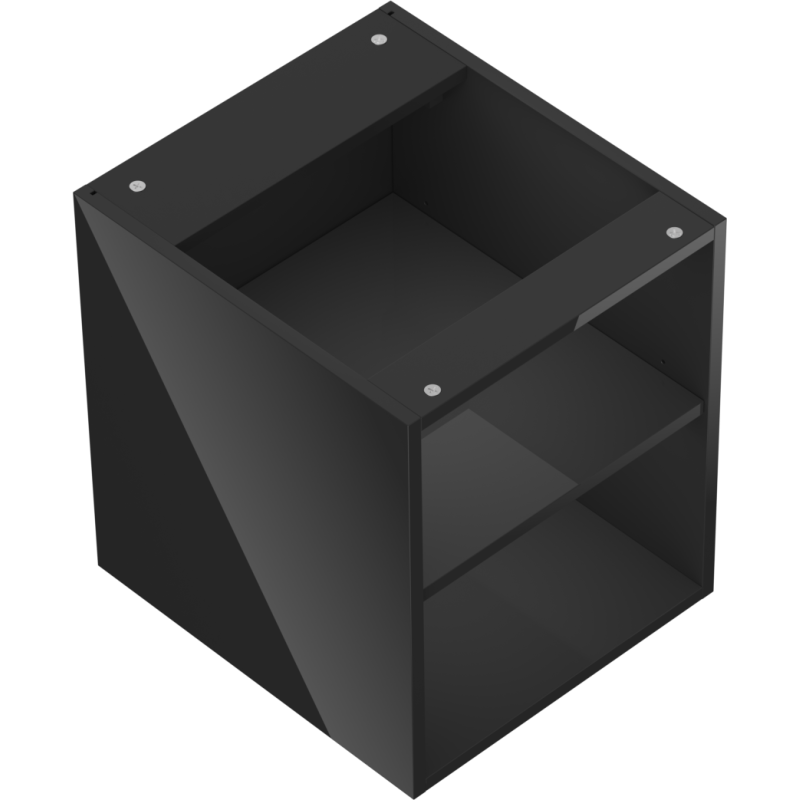 Mexen Box-A open cabinet with shelf 40 cm, black gloss - 91AX2-0400-470-0-70