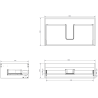 Mexen Orio bathroom vanity cabinet 80 cm, 1 drawer, gray matte - 91A10-08023-1-BF62
