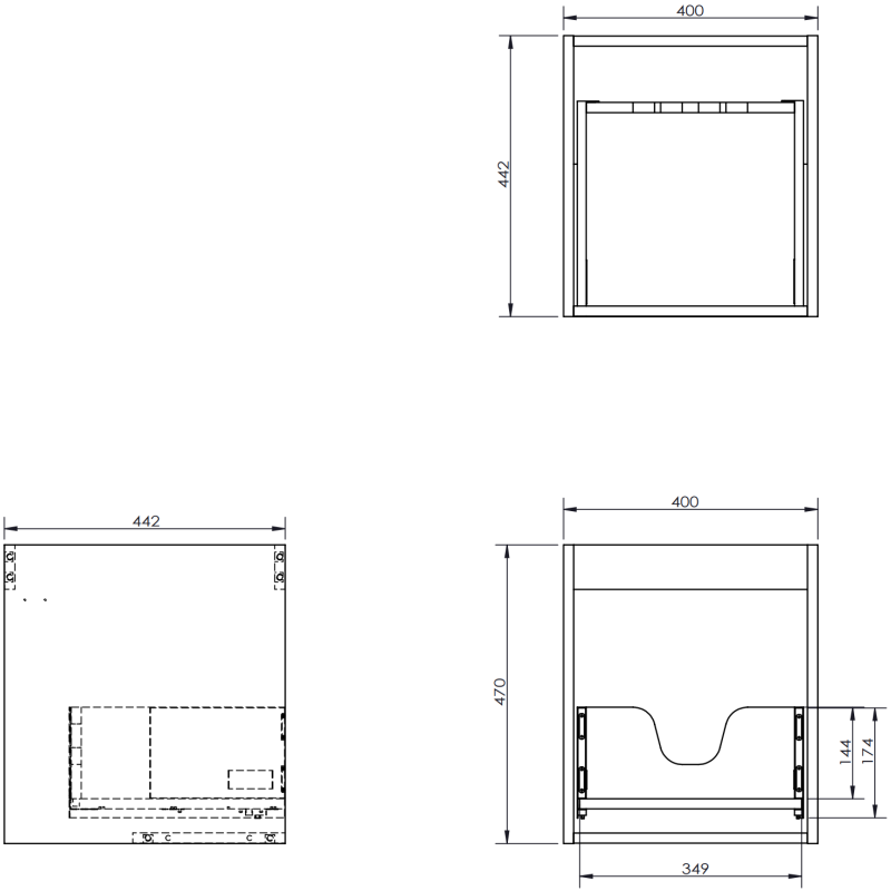 Mexen Orio bathroom cabinet under-sink 40 cm, 1 drawer, black matte - 91A10-04047-1-BF71