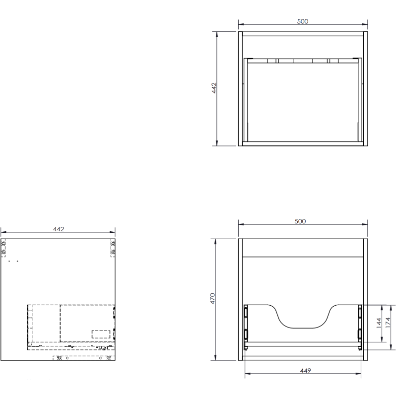 Mexen Orio 50 cm bathroom cabinet, 1 drawer, white gloss - 91A10-05047-1-BF00