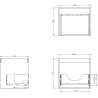Mexen Orio bathroom cabinet under-sink 50 cm, 1 drawer, graphite matte - 91A10-05047-1-BF66
