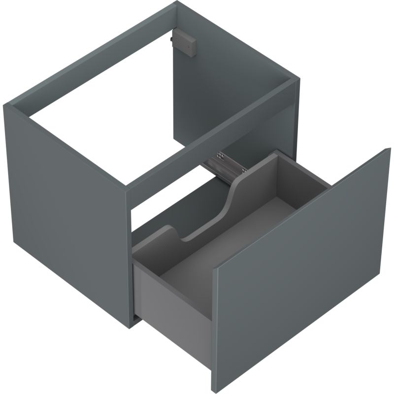 Mexen Orio bathroom vanity unit 60 cm, 1 drawer, matte graphite - 91A10-06047-1-BF66