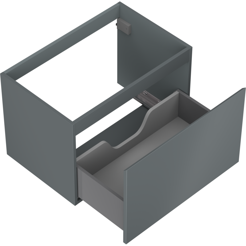 Mexen Orio bathroom vanity unit 70 cm, 1 drawer, matte graphite - 91A10-07047-1-BF66
