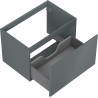 Mexen Orio bathroom vanity unit 70 cm, 1 drawer, matte graphite - 91A10-07047-1-BF66