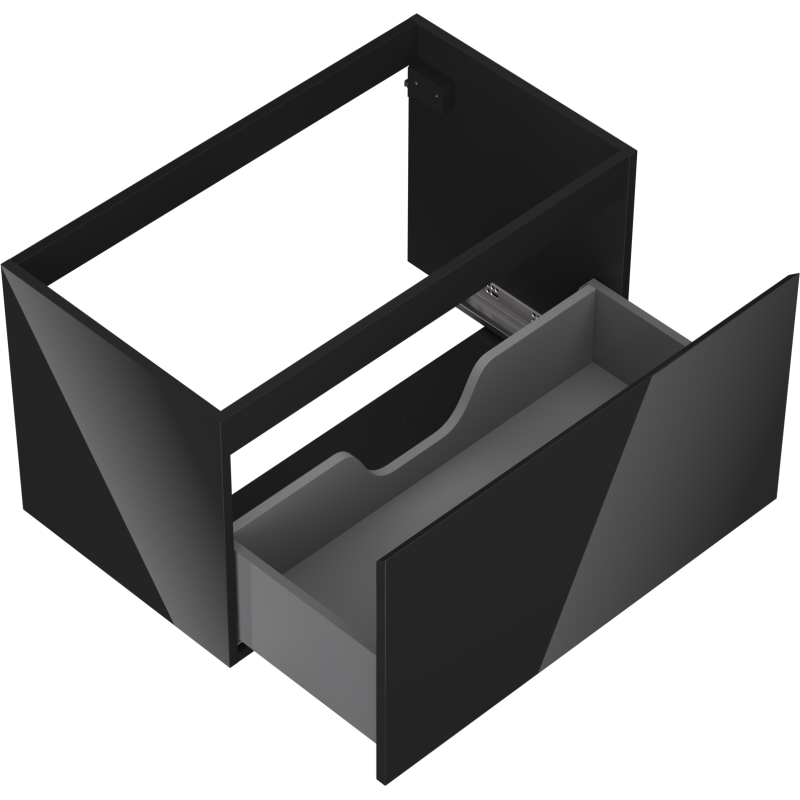 Mexen Orio bathroom cabinet for sink 80 cm, 1 drawer, black gloss - 91A10-08047-1-BF70