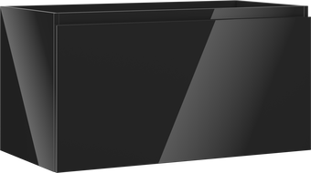 Mexen Orio bathroom cabinet for washbasin 90 cm, 1 drawer, black gloss - 91A10-09047-1-BF70